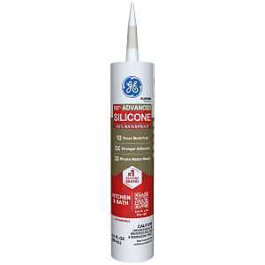 GE Advanced Silicone 2 2816707 Kitchen & Bath Sealant, Almond, 24 hr Curing, 10.1 fl-oz Cartridge