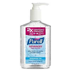 Purell 4102-12-S Advanced Hand Sanitizer, Citrus, Clear, 8 oz, Pump Bottle