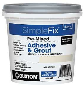 Custom SimpleFix TAGAQT Pre-Mixed Adhesive and Grout, Alabaster, 1 qt Pail