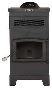 Vogelzang VG5770 Free-Standing Pellet Stove with Hopper, 23 in W, 23-1/2 in D, 44 in H, 48,000 Btu Heating, Iron, Black