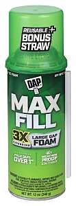 DAP Touch'n Foam Max Fill Series 7565000043 Triple Expanding Foam Sealant, Off White, 60 to 100 deg F, 12 oz Can