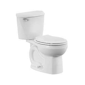 American Standard 736DA001.020 Complete Toilet, Round Front Bowl, 1.6 gpf Flush, 12 in Rough-In, 15 in H Rim, White