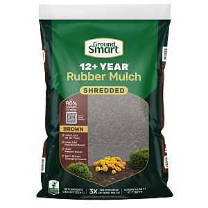 GroundSmart GSBF08BN96 Landscape Mulch, 9.6 sq-ft Coverage Area, Rubber, Brown, 0.8 cu-ft Bag