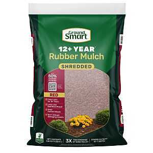 GroundSmart GSBF08RD96 Landscape Mulch, 9.6 sq-ft Coverage Area, Rubber, Red, 0.8 cu-ft Bag