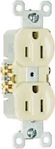 Pass & Seymour Standard Duplex Outlet, Ivory, 2-Pole, 3-Wire Grounding, 15-Amp., 125-Volt