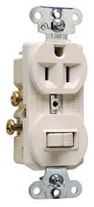 Pass & Seymour Switch & Outlet, Single-Pole, Light Almond, 15-Amp, 120-Volt