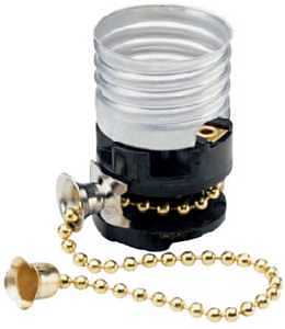Pass & Seymour 8002mcc10 Light Socket, Pull-chain, 250w, Medium Base, Interior Only