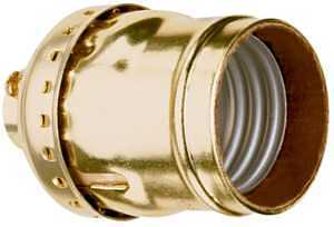 Pass & Seymour Metal Shell Lampholder, Brass Finish, 660-Watt, 250-Volt