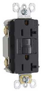 Pass & Seymour GFCI Outlet, Feed Through, Self Testing, 20A, Black
