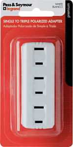 Pass & Seymour 15A White Triple Plug In Adapter