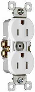 Pass & Seymour Grounded Duplex Outlet, 15-Amp 125-Volt , White, 10-Pk.