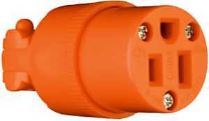 Pass & Seymour Residential Heavy-Duty Vinyl Construction Connector, Orange, 2-Pole, 3 Wire, 15-Amp., 125-Volt