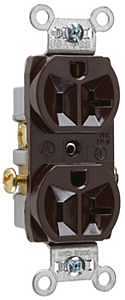 Pass & Seymour Duplex Outlet, Heavy-Duty, Brown, 125-Volt, 20-Amp