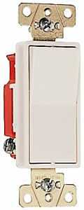 Legrand 2621LACC8 Decorator Switch, 20 A, 120/277 VAC, Back Wire, Side Wire Terminal, Screw Mount