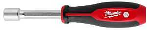 Milwaukee HollowCore Series 48-22-2555 Nut Driver, 7/16 in Drive, 7.2 in OAL, Tri-Lobe Handle, Red Handle, Magnetic