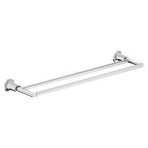 Moen Zyla Series Y1622CH Double Towel Bar, 24 in L Rod, Zinc, Chrome, Wall