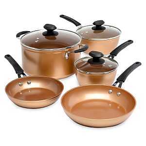Ecolution Endure Series EUCP-1208 Cookware Set, Aluminum/Stainless Steel, Copper, 8-Piece