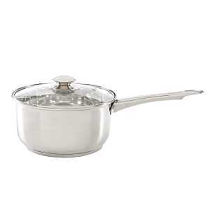 Pure Intentions Stainless Steel Saucepan, Glass Lid, 2 Qts.