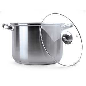 Pure Intentions Stainless Steel Stock Pot, Glass Lid, 8 Qts.