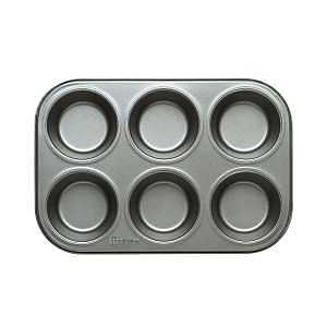 Ecolution BakeIns Series EIGY-3806 Muffin Pan, 6 Cups, Carbon Steel, Dishwasher Safe: Yes