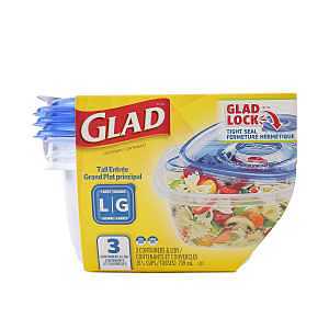 Glad BBP35094 Large Tall Entree, 42 oz, Plastic, Clear