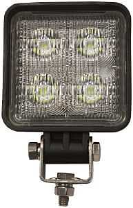 PM V904-MV Square Work Light, 0.43/0.98 A, 12/24 V, 4-Lamp, LED Lamp, 700 Lumens Lumens, 6300 K Color Temp, Black