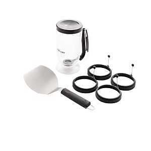 Camp Chef Breakfast Kit – Stainless Steel Blade, Soft‑Touch Handle, Wide Pancake Spatula & Batter Dispenser