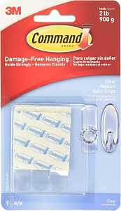 Command 17021CLR-12ESF Medium Replacement Strip, Foam Backing, Clear, 900 g