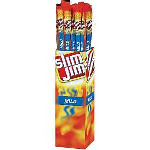 Slim Jim 496436 Jerky Snack, Mild Smoked, 0.97 oz, Tube Bag