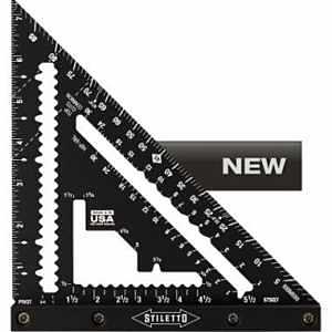 Stiletto STSQ7 Carpenter Square, 1/16 in Graduation, Aluminum, 7 in L, 1 in W