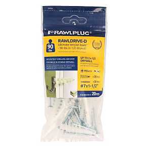 Rawlplug Rawl Rawldrive Series R-S0-DRA-01D+7-2 Wall Anchor, 13 mm Thread, 1-1/4 in L, Nylon, 90 lb
