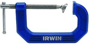 Irwin 225104 C-Clamp, 900 lb Clamping, 4 in Max Opening Size, 3 in D Throat, Blue Body