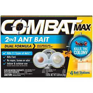 Dual Formula Ant Killer Bait, Indoor/Outdoor Use, 4 Stations