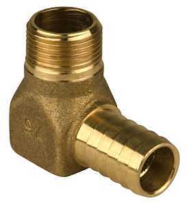 Water Source HE7575NL Heavy-Duty Hydrant Pipe Elbow, 3/4 in, MNPT x Barb, Brass
