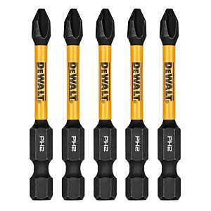 DEWALT FLEXTORQ DWAF2PH2IR5 Impact Screwdriver Bit, #2 Drive, Phillips Drive, 1/4 in Shank, Hex Shank, 2-1/4 in L, Steel