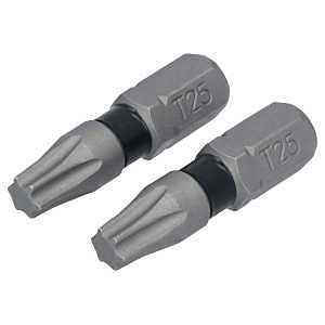 DEWALT TOUGHGRIP DWAF1TX25TG2 Screwdriver Bit, T25 Drive, Torx Drive, 1/4 in Shank, Hex Shank, 1 in L, Steel