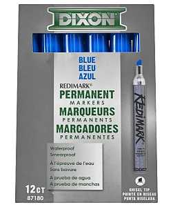 TICONDEROGA 87180 Marker, Blue, 6 in L, Metal Barrel