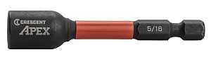 Crescent APEX Vortex CAVN2DHX20 Magnetic Nutsetter, 5/16 in Drive, 2.56 in L, Hex Shank