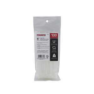 ProSource CT0904 Cable Tie, 6 inches, 40lb Tensile Strength, Self-Locking Locking, Nylon, White
