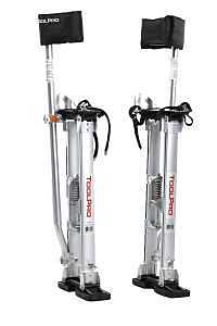 Toolpro TP72440 Adjustable Stilts, 225 lb, 24 in Min H, 40 in Max H, Metal Strap, Aluminum
