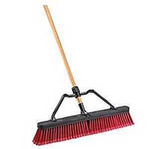 Libman 5054 Multi-Surface Push Broom, 24 in Sweep Face, Polyethylene Bristle, 66 in L