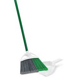 Libman Precision Angle 5017 Broom with Dustpan, Polyethylene Bristle, 55 in L