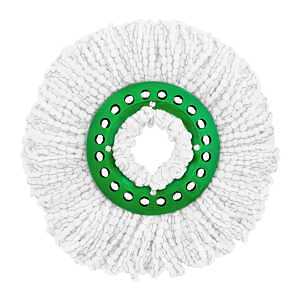 Libman Tornado 5068 Mop Refill, Snap-On, Microfiber, Green/White
