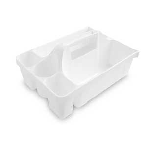 Libman 1232 Deluxe Cleaning Caddy, 30 lb, 5-Compartment, Polypropylene, White