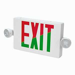 Sure-Lites APC7RG Exit Light, 16-9/16 in OAW, 8-1/4 in OAH, 120/277 V, 4.04 W, LED Lamp, Thermoplastic Fixture, White