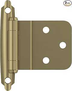 Cabinet Hinge, Self-Closing, Golden Champagne, 3/8 In. Inset, 2-Pk.