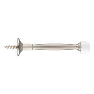 National Hardware 236 Series N830-550 Rigid Door Stop, 4 in Projection, Zinc, Satin Nickel