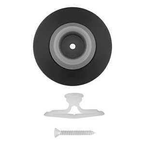 National Hardware N830-584 Concave Door Stop, 4 in Dia Base, Matte