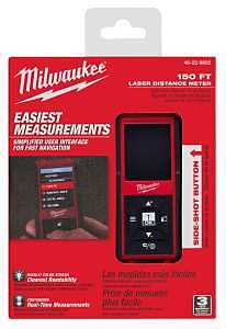 Milwaukee 48-22-9802 Laser Distance Meter, 150 ft, Backlit Display