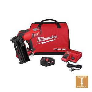 Milwaukee M18 FUEL 2844-21 Duplex Nailer Kit, Tool Only, 18 V, 5 Ah, 800 Magazine, 21 deg Collation, Strip Collation